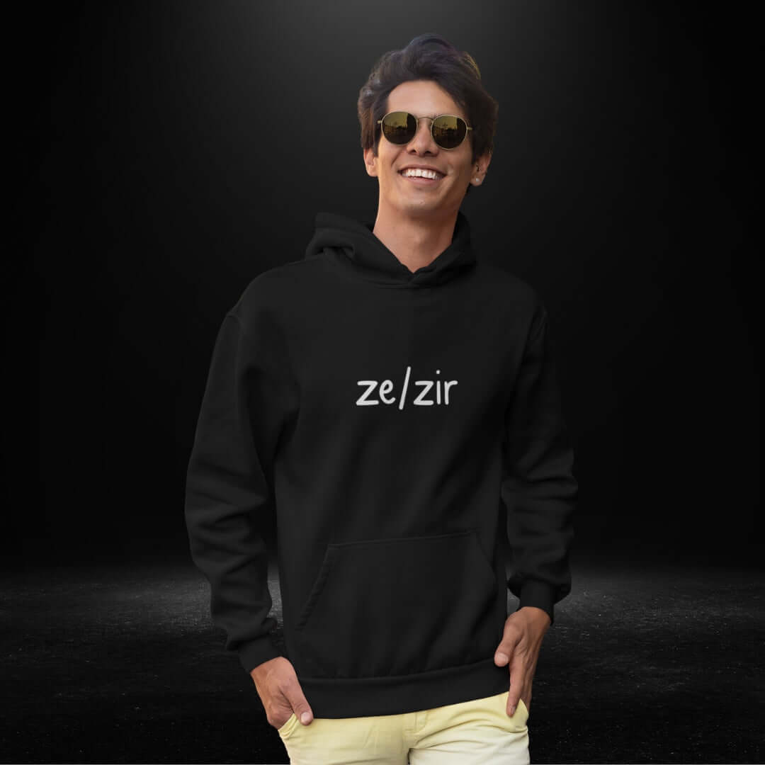 Ze / Zir Black Hoodie - Bite Me Now