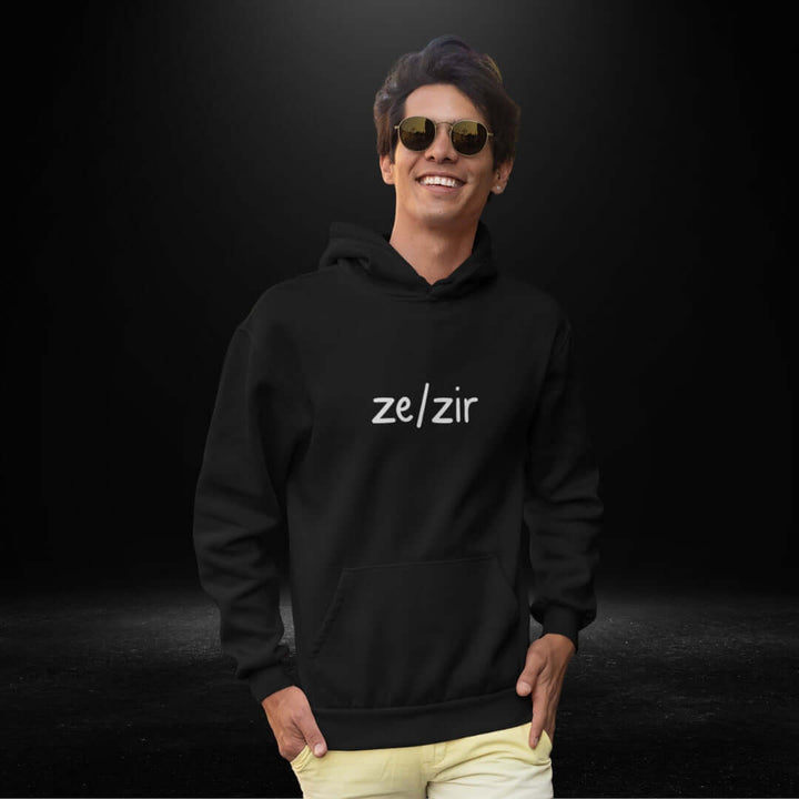 Ze / Zir Black Hoodie - Bite Me Now