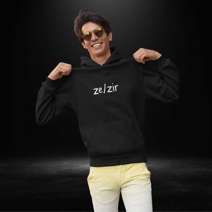 Ze / Zir Black Hoodie - Bite Me Now