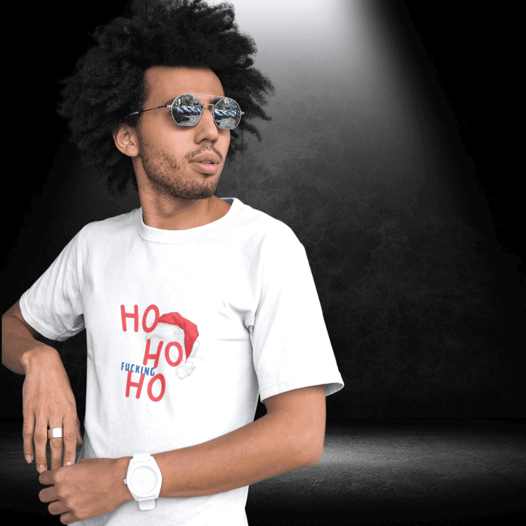 Gay Xmas - Ho Ho F**KING Ho White Tee - BiteMeNow