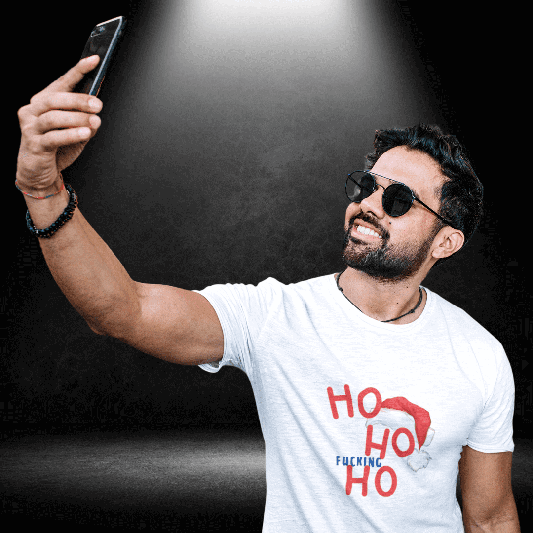 Gay Xmas - Ho Ho F**KING Ho White Tee - BiteMeNow