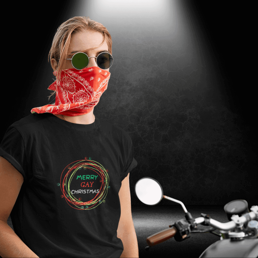Merry GAY Christmas Black Tee - BiteMeNow