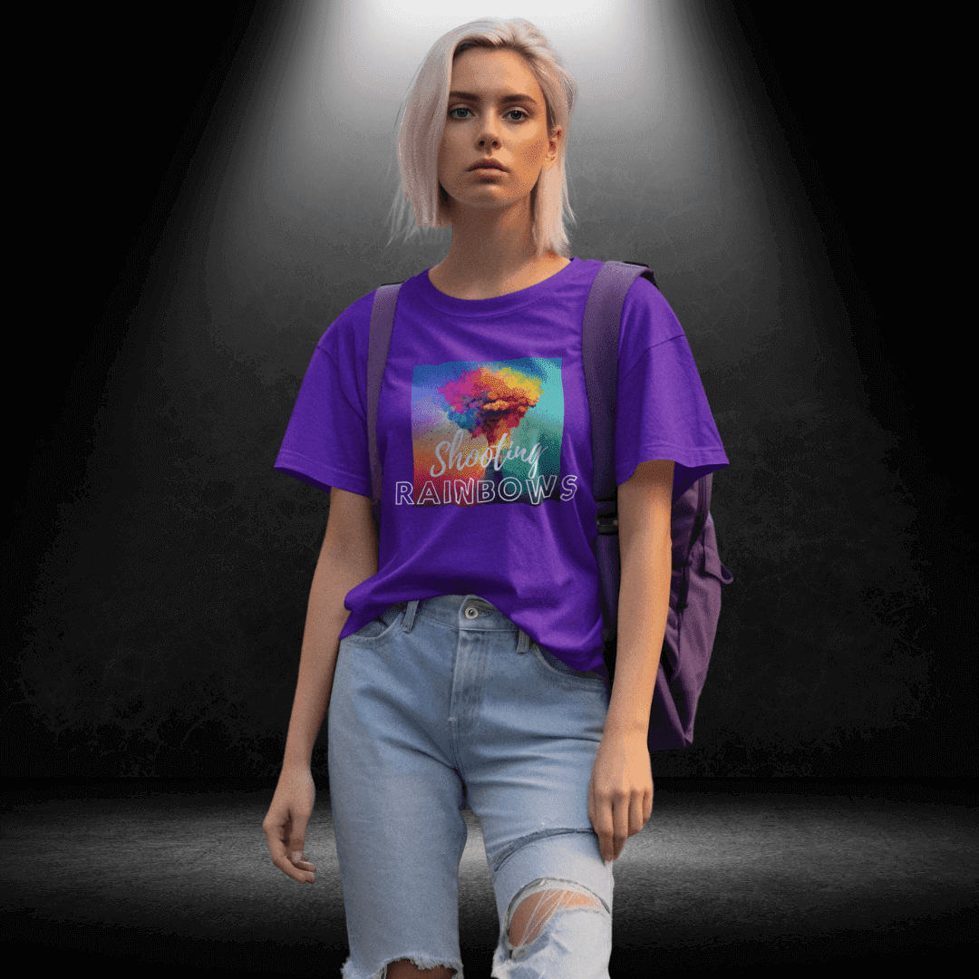 Wear it Purple - Shooting Rainbows Tee - BiteMeNow