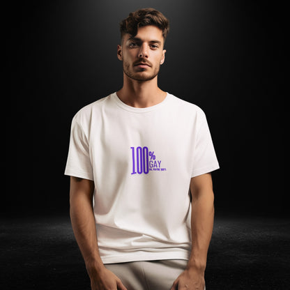 100% Gay White Tee - Bite Me Now