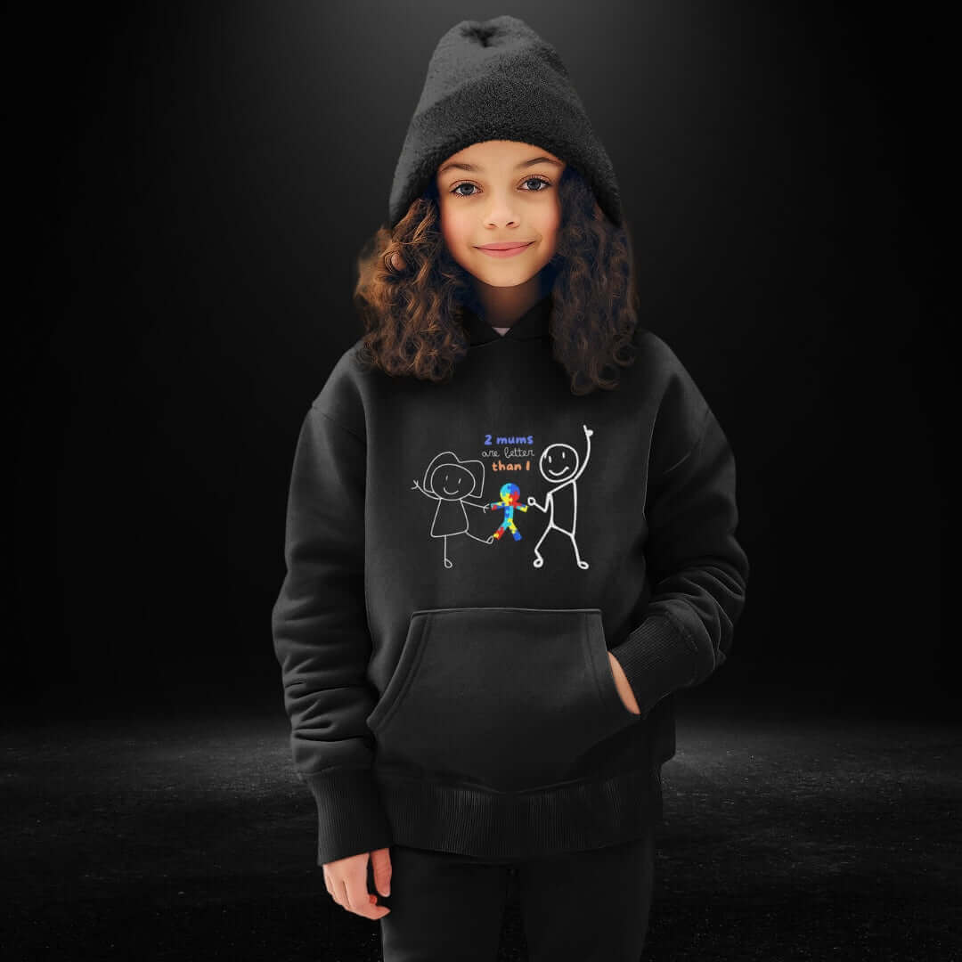 2 Mum's are better than 1 Black kids Hoodie - Bite Me Now