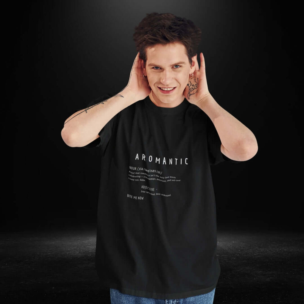 Aromantic Definitions Black Tee - Bite Me Now
