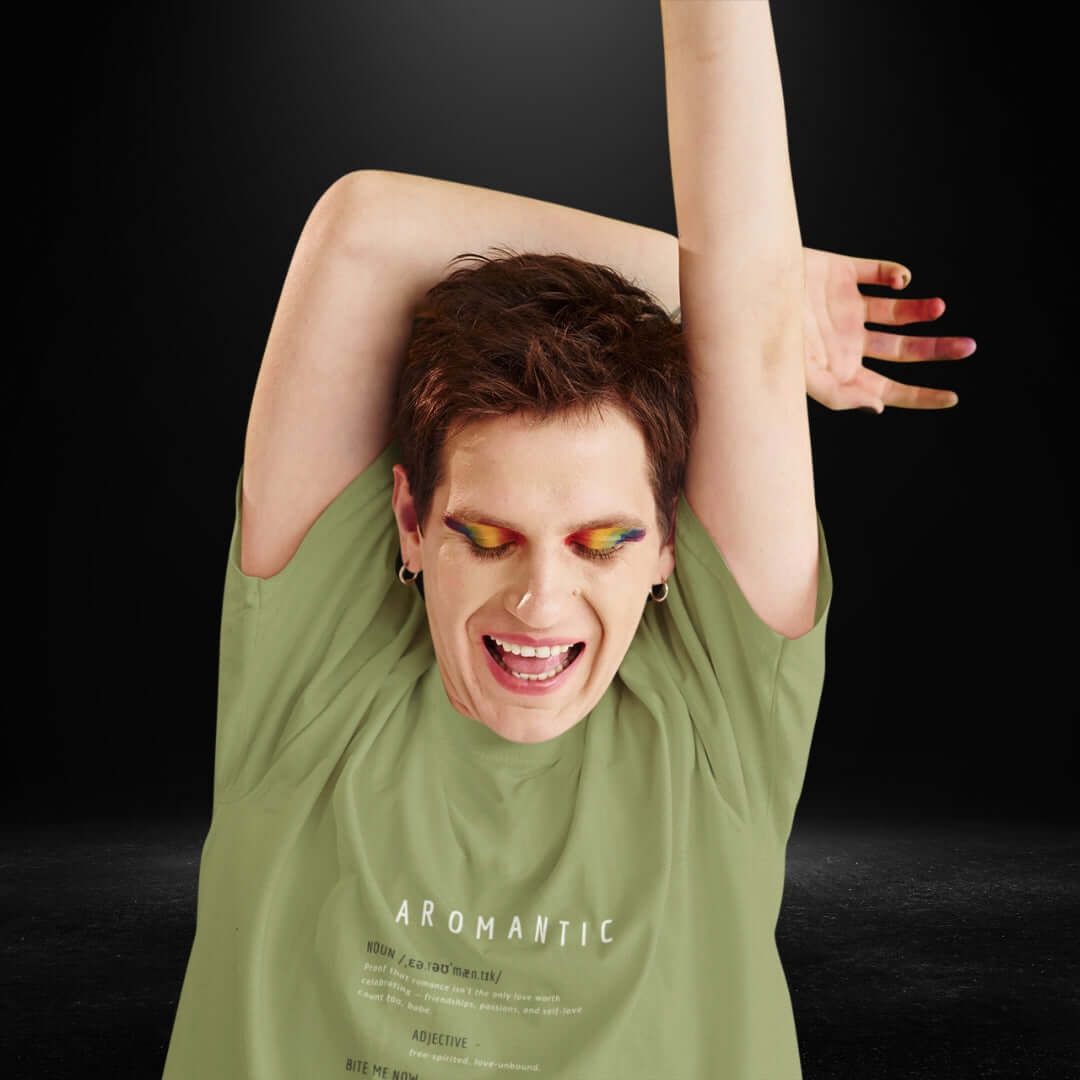 Aromantic Definitions Olive Tee - Bite Me Now