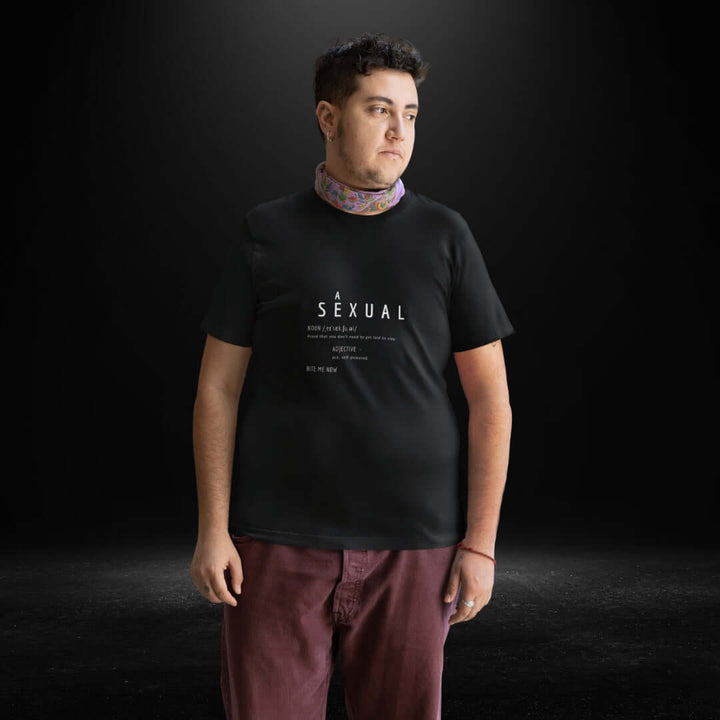 Asexual Definitions Black Tee - Bite Me Now