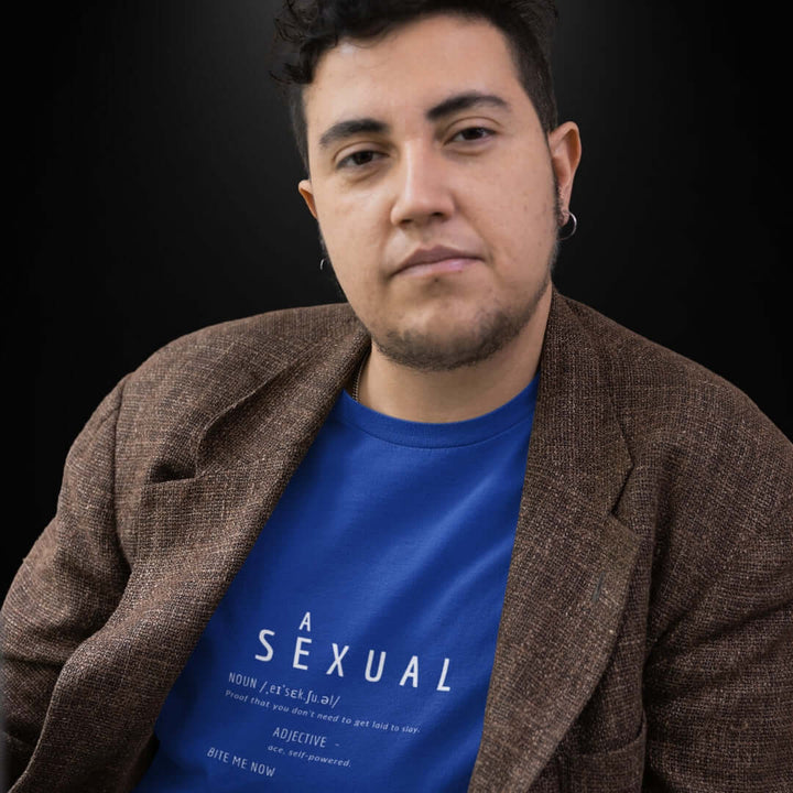 Asexual Definitions Blue Tee - Bite Me Now