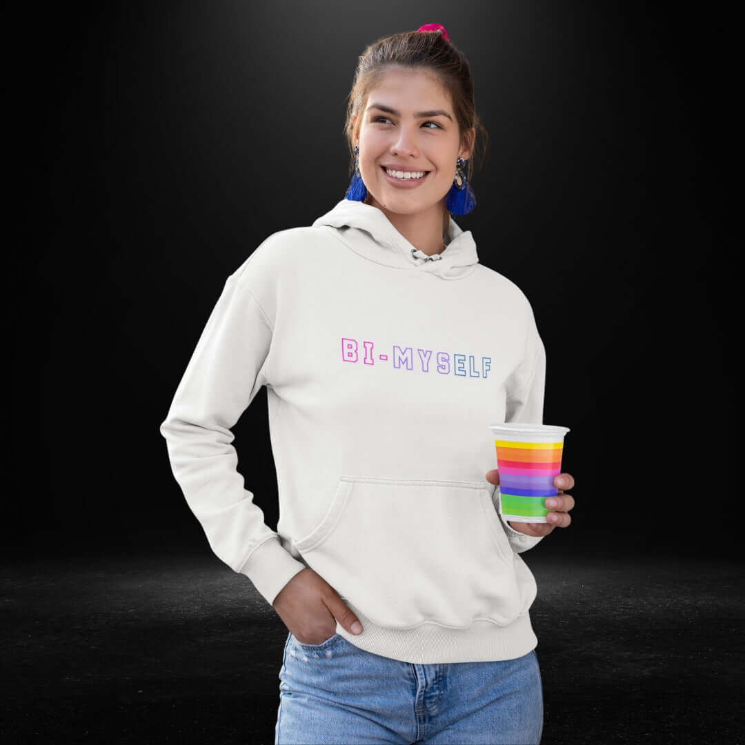 BI-MYSELF White Hoodie