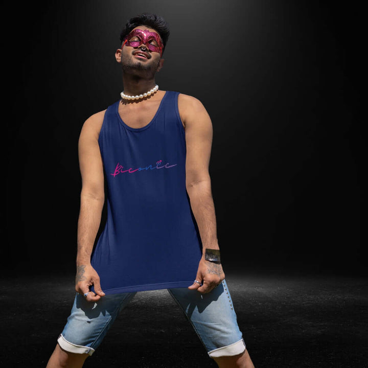 Biconic Unisex Navy Singlet - Male - Bite Me Now 