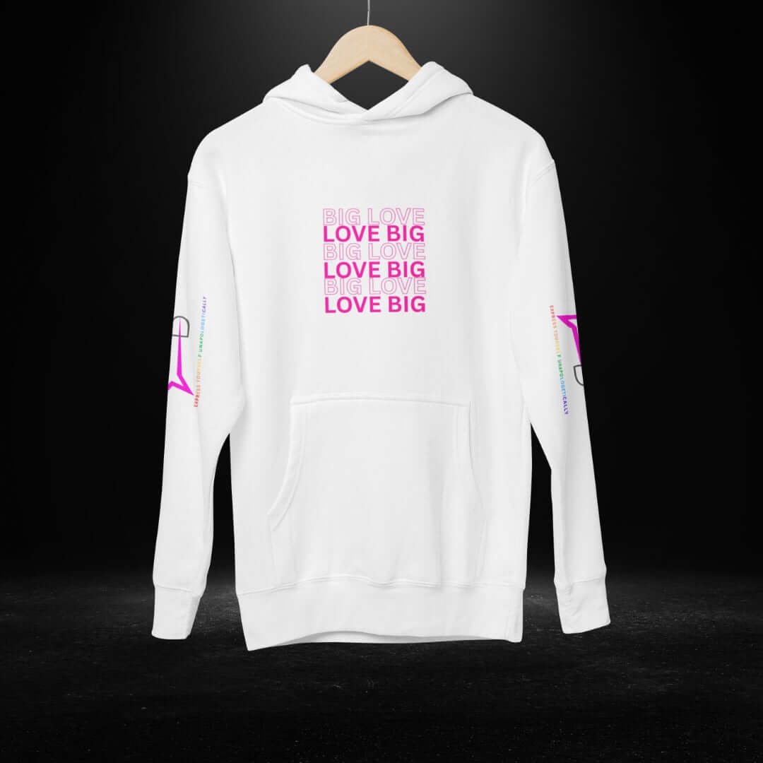 Big Love White Hoodie (pink)