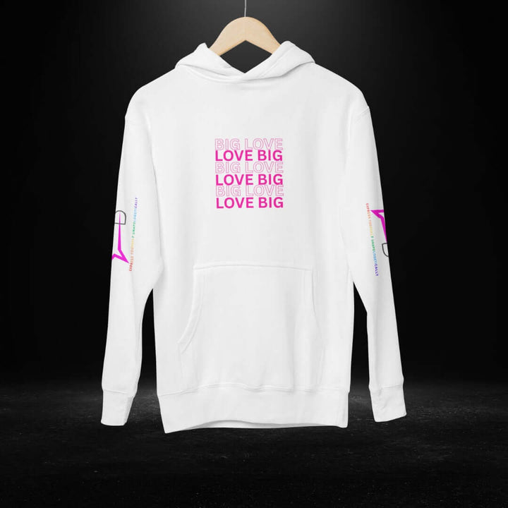 Big Love White Hoodie (pink)