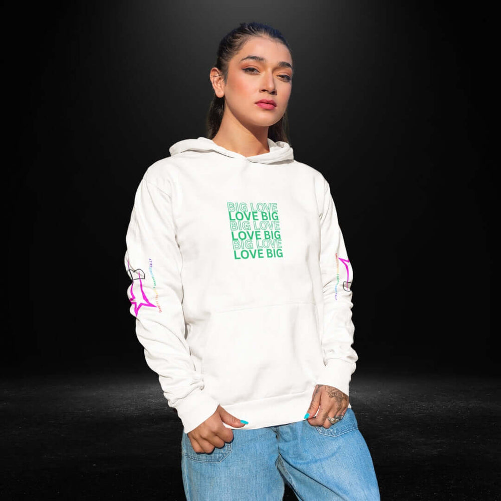 Big Love White Hoodie (green)