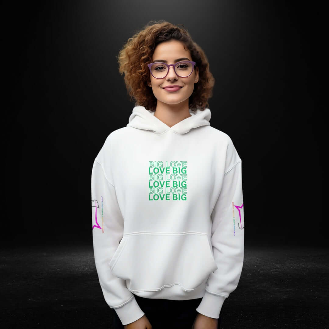 Big Love White Hoodie (green)