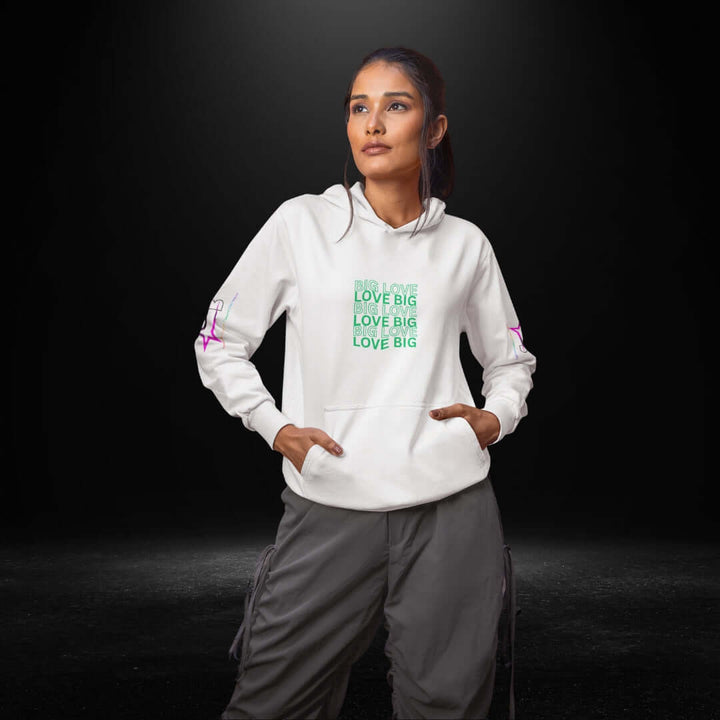 Big Love White Hoodie (green)