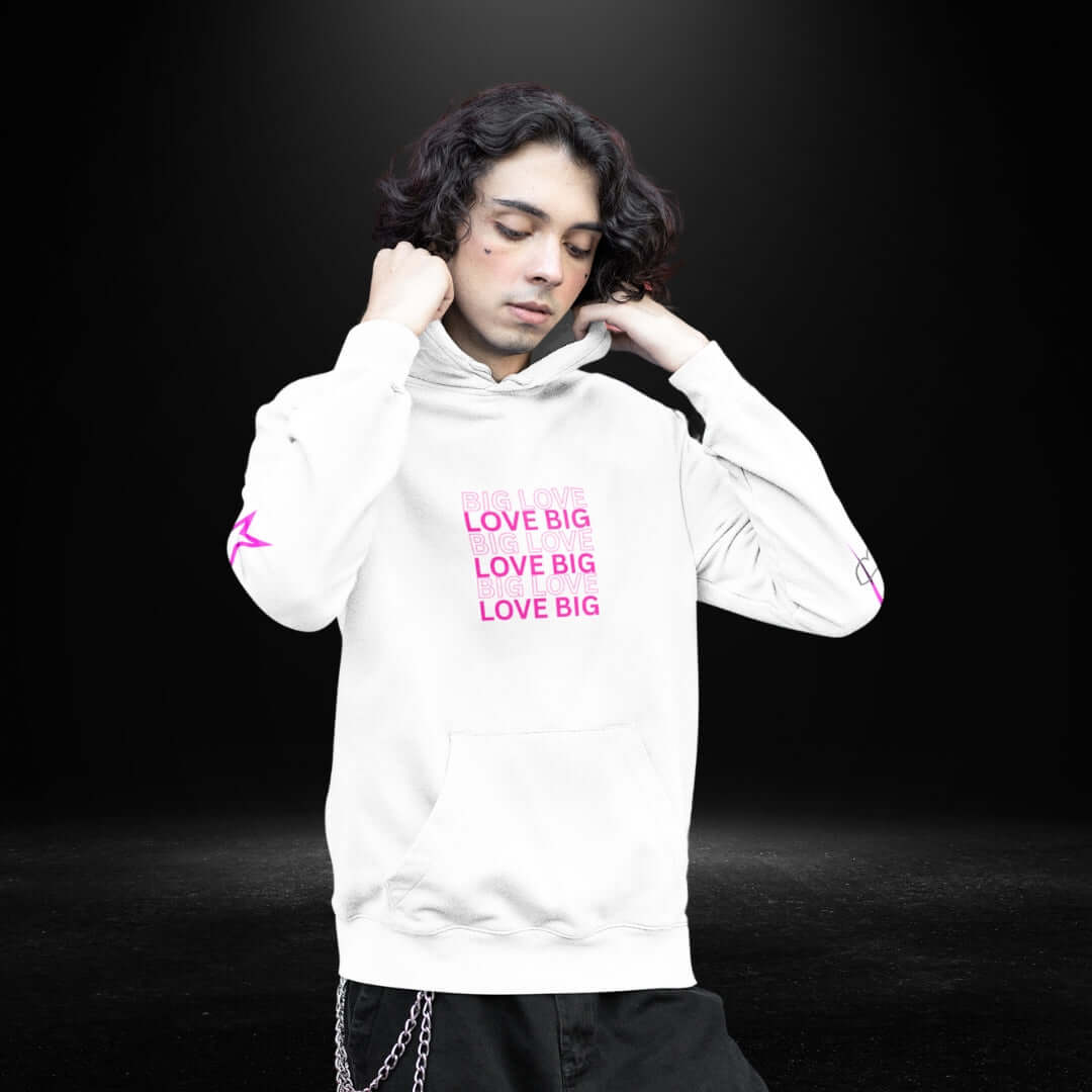 Big Love White Hoodie (pink)