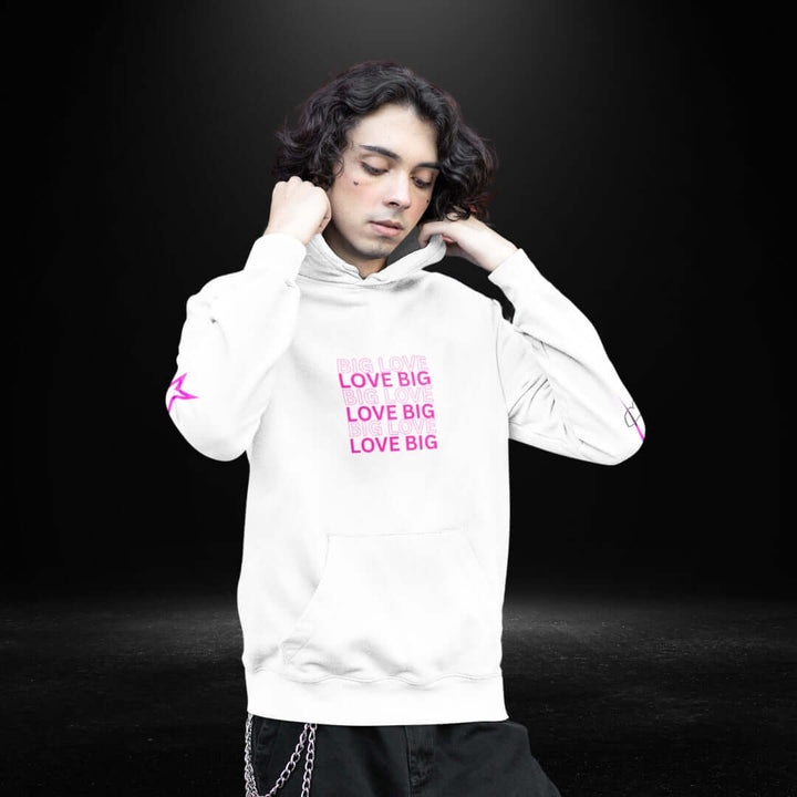 Big Love White Hoodie (pink)
