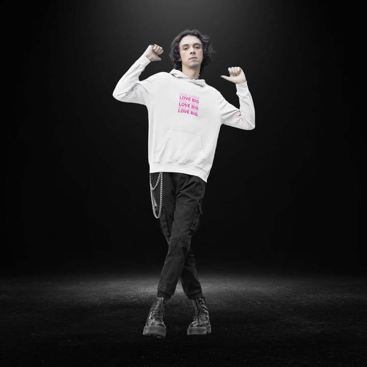 Big Love White Hoodie (pink)
