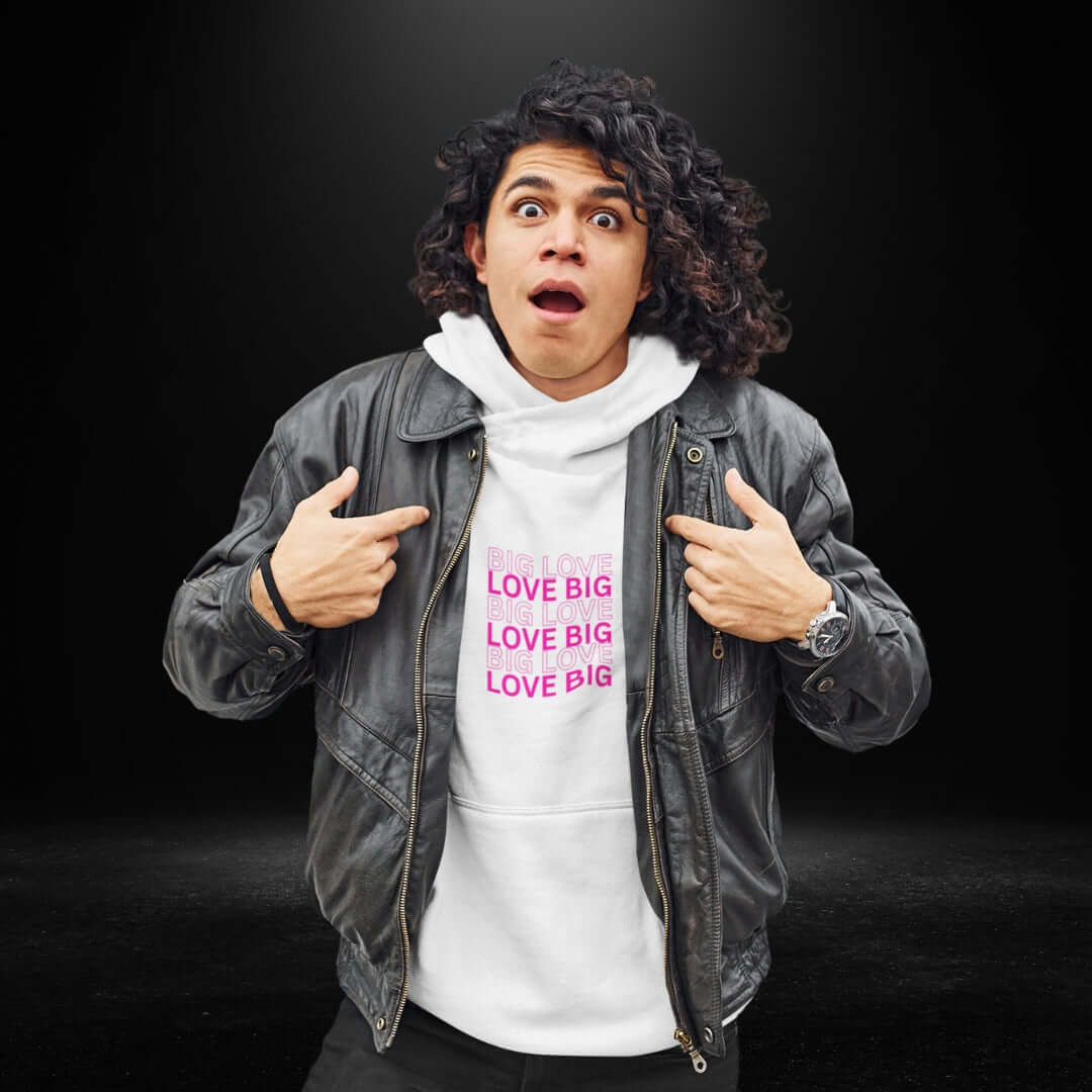 Big Love White Hoodie (pink)