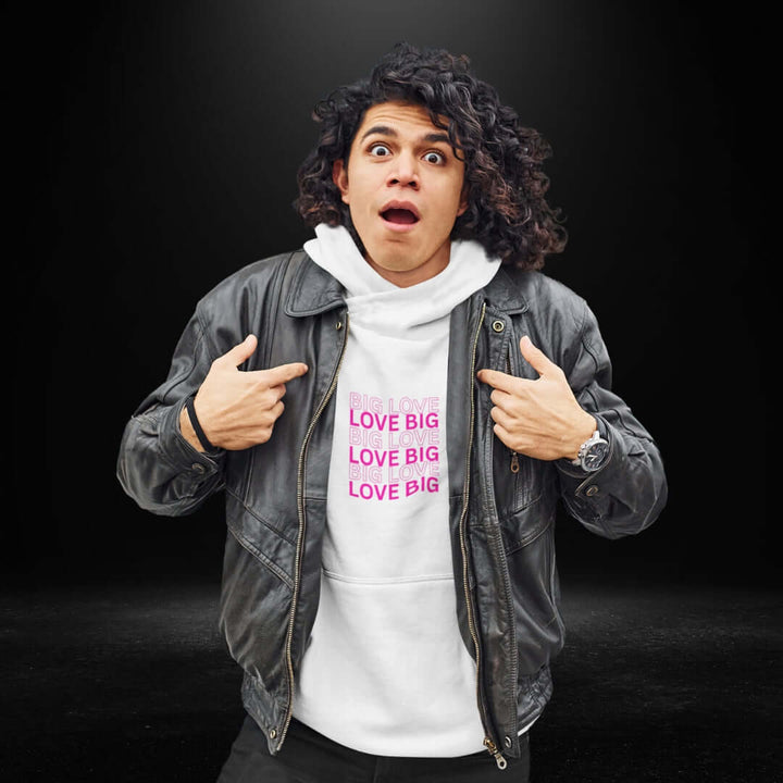 Big Love White Hoodie (pink)