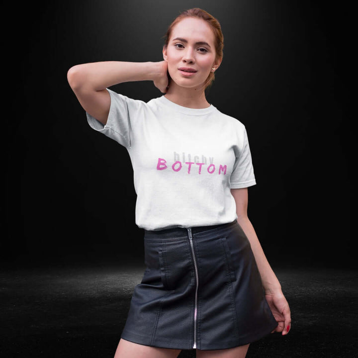 Bitchy Bottom White Tee - Bite Me Now