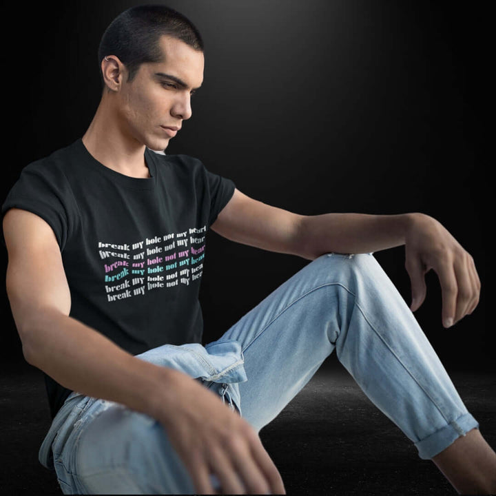 Break My Hole, Not my Heart Black Tee - Bite Me Now