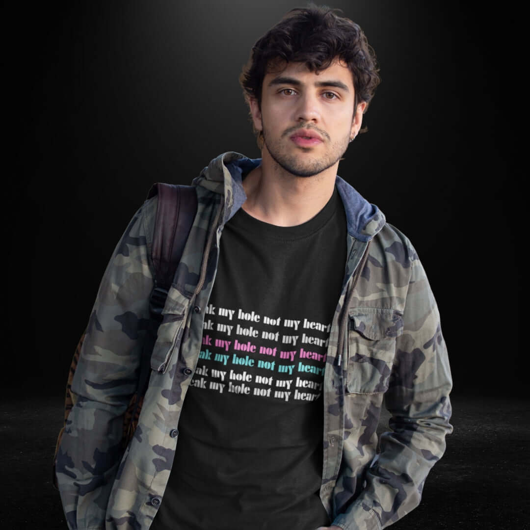 Break My Hole, Not my Heart Black Tee - Bite Me Now