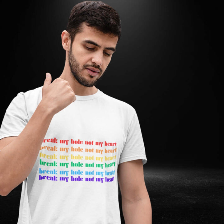 Break My Hole, Not My Heart White Tee - Bite Me Now