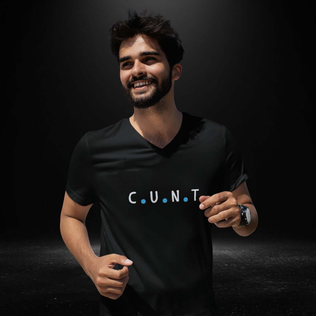 C U N T Black V Neck Tee - Bite Me Harder