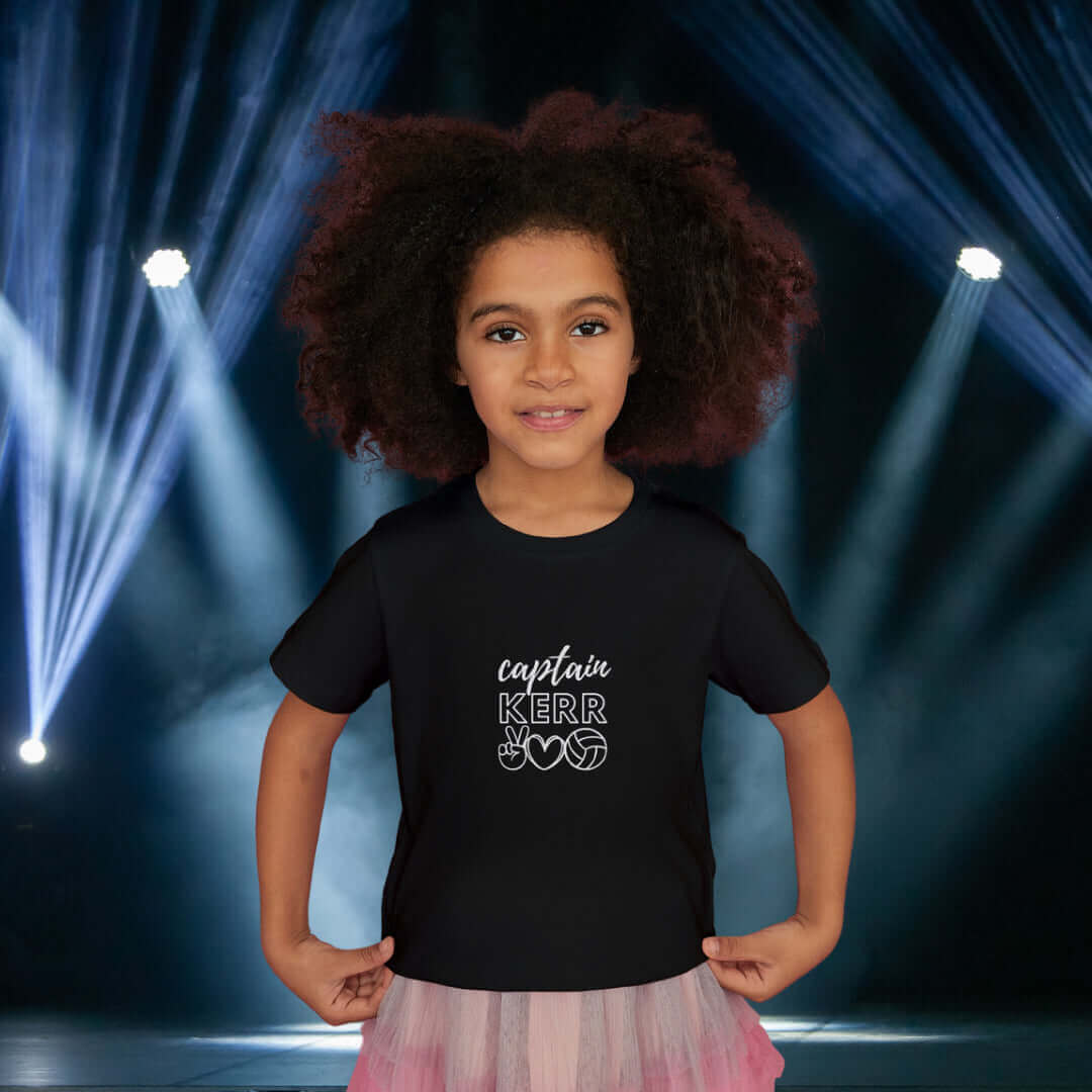 Matildas Kids Black Tee -  Captain Kerr - Bite Me Now