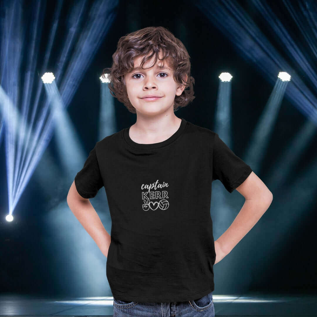 Matildas Kids Black Tee -  Captain Kerr - Bite Me Now