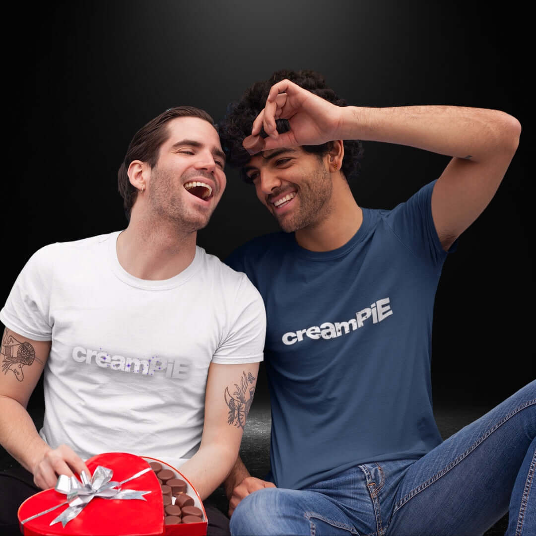 CreamPie White + Navy Tee - Bite Me Now