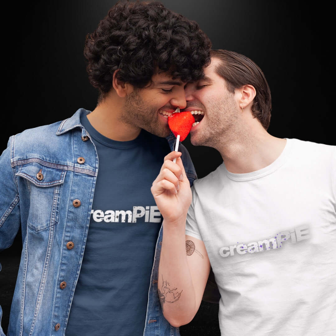 CreamPie White + Navy Tee - Bite Me Now