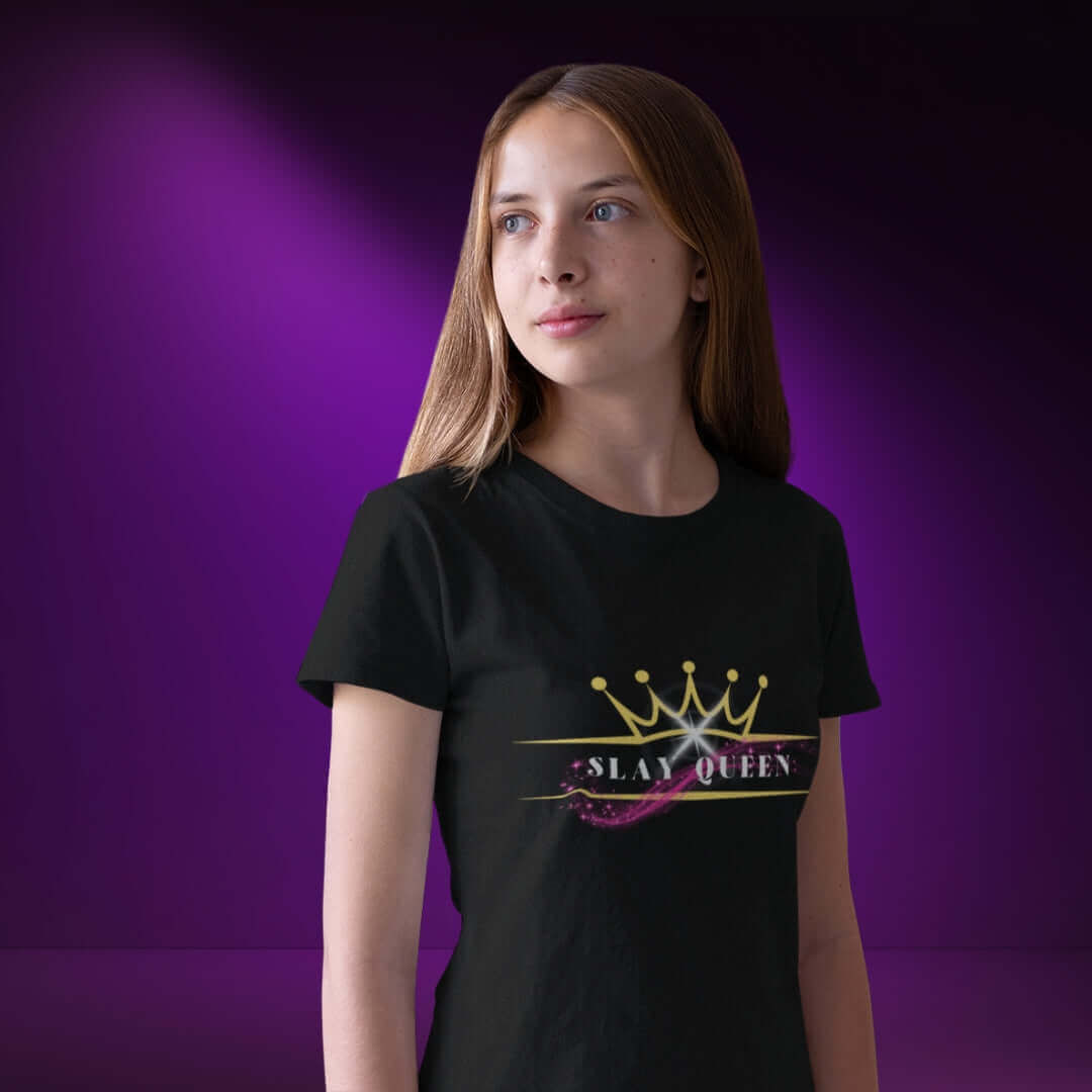 Crowned Slay Queen Black Tee - Bite Me Now