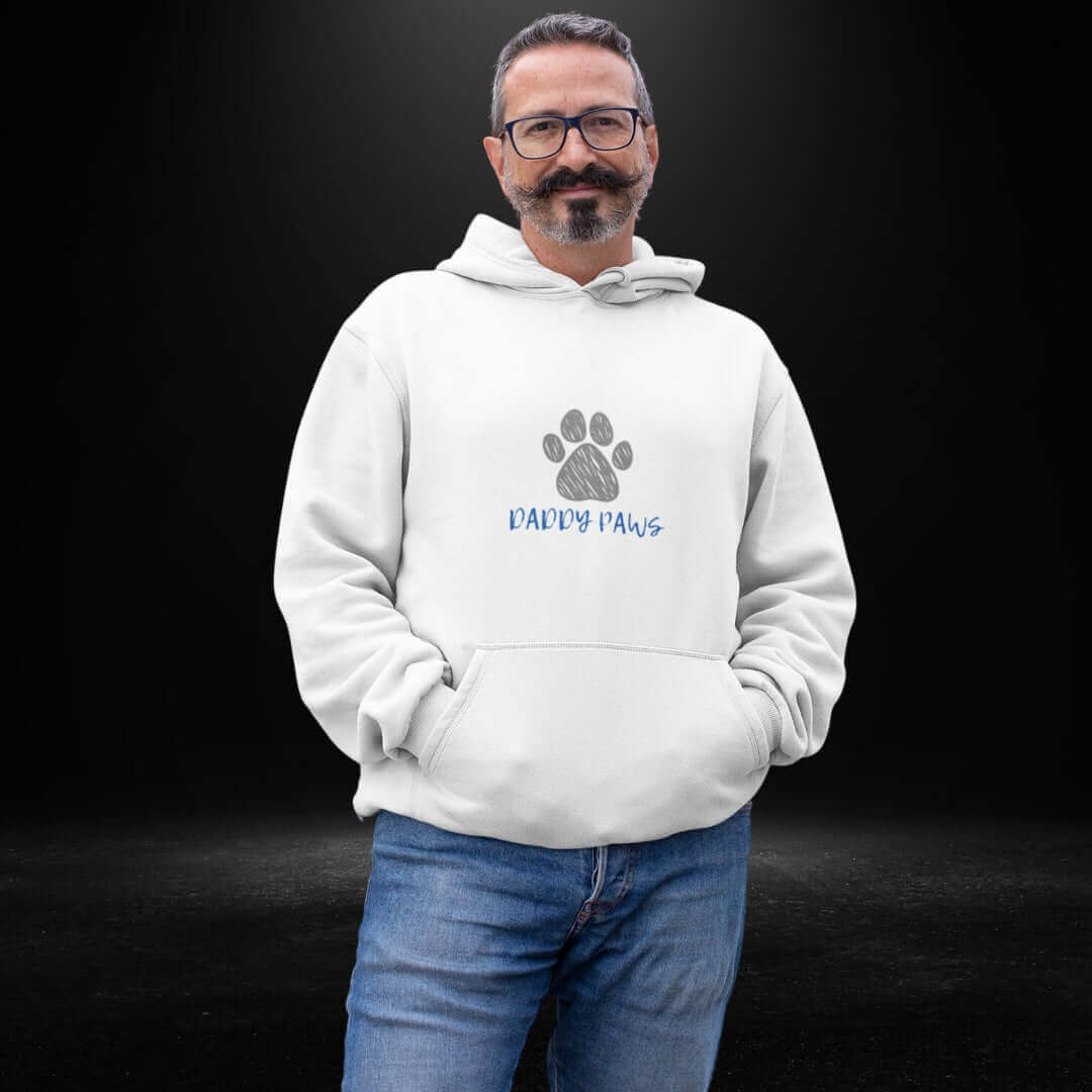 Daddy Paws White Hoodie - Bite Me Now