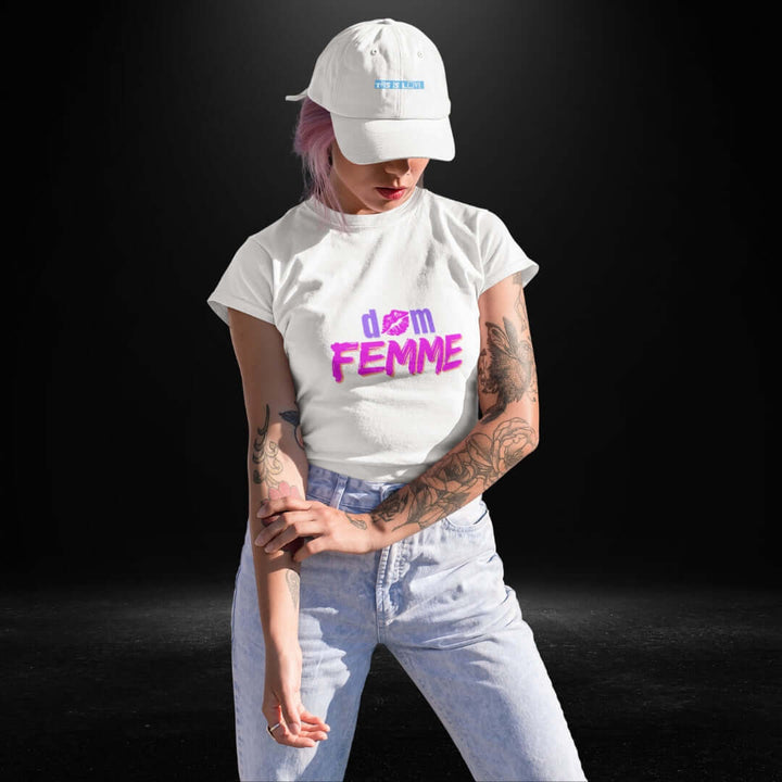Dom Femme White Tee - Bite Me Now