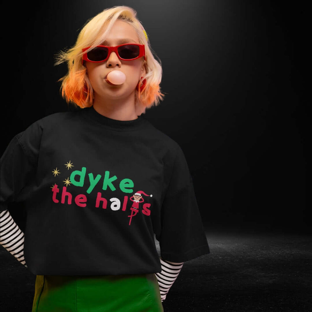 Dyke The Halls Black Tee - Bite Me Now