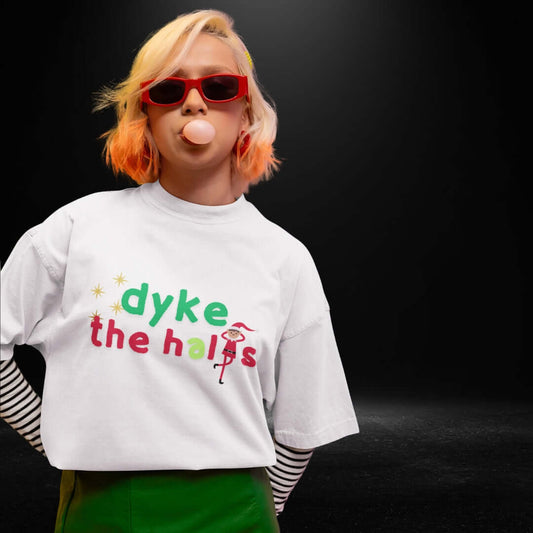 Dyke The Halls White Tee - Bite Me Now