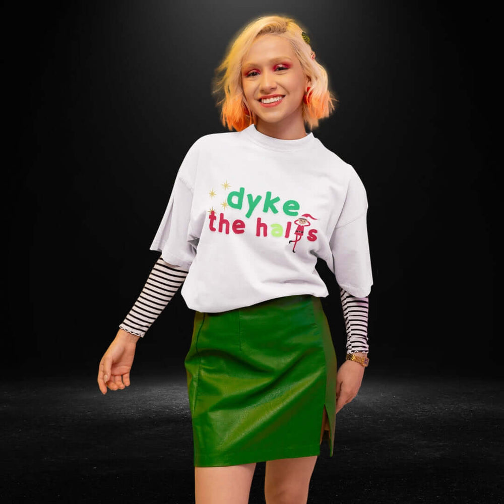 Dyke The Halls White Tee - Bite Me Now