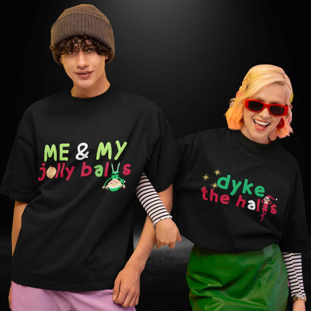 Dyke The Halls Black Tee - Bite Me Now