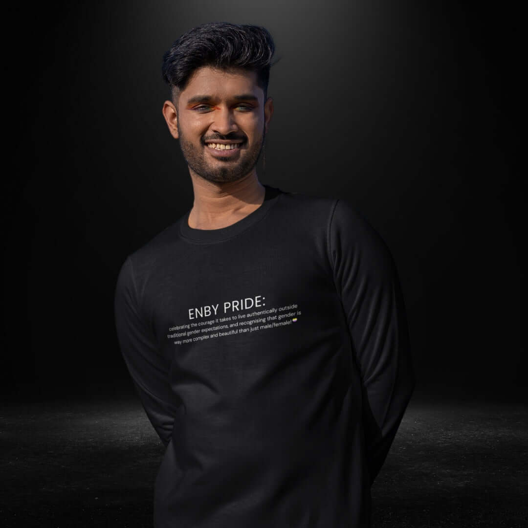 ENBY Pride Black Long Sleeve Tee