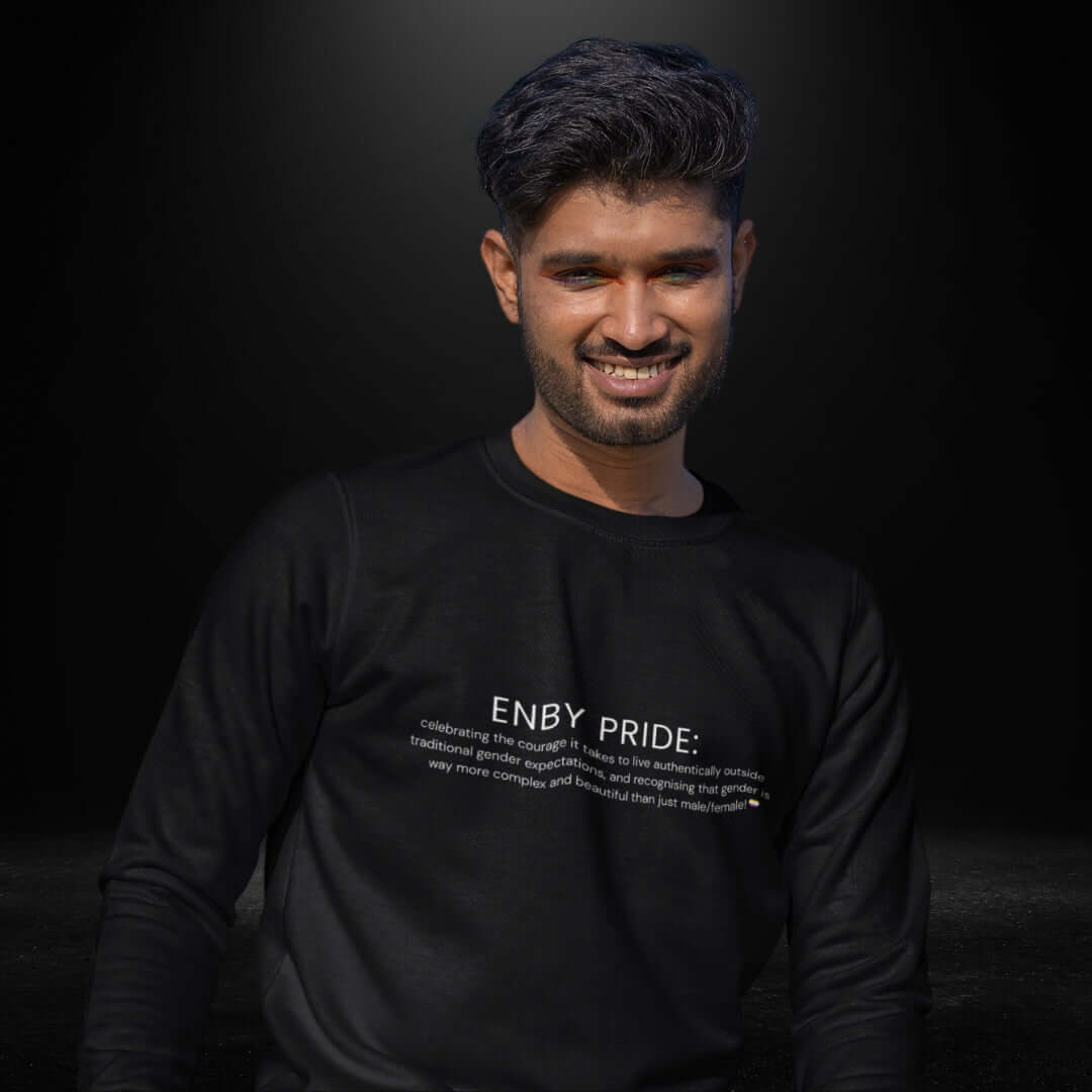 ENBY Pride Black Long Sleeve Tee