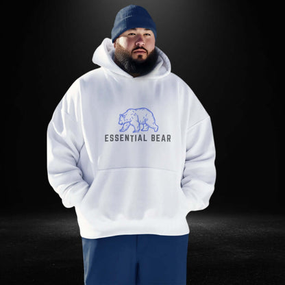 Essential Bear White Hoodie - Bite Me Now