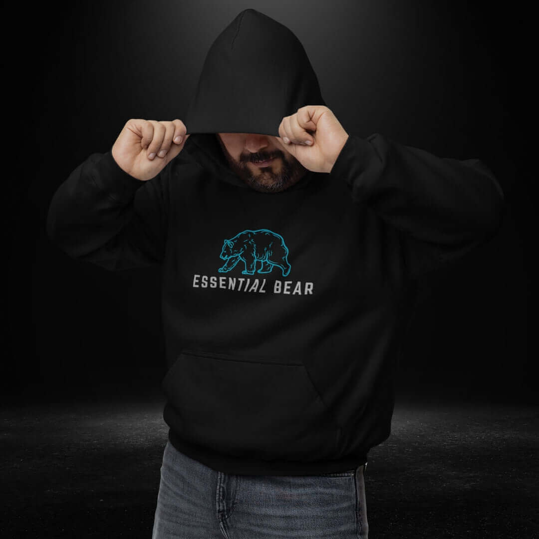 Essential Bear Black Hoodie - Bite Me Now