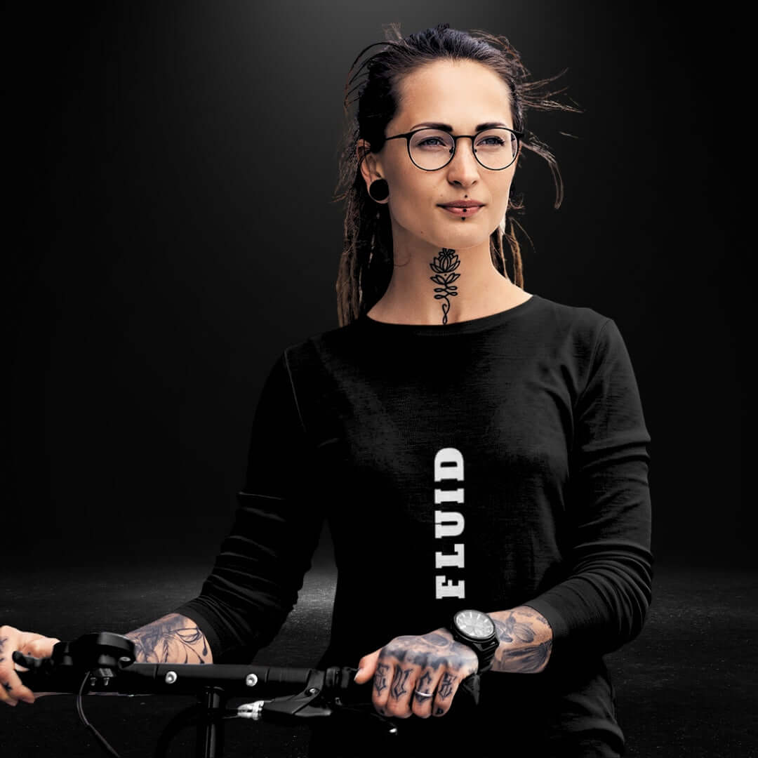 FLUID Black Long Sleeve Tee