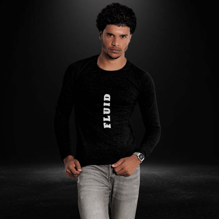 FLUID Black Long Sleeve Tee