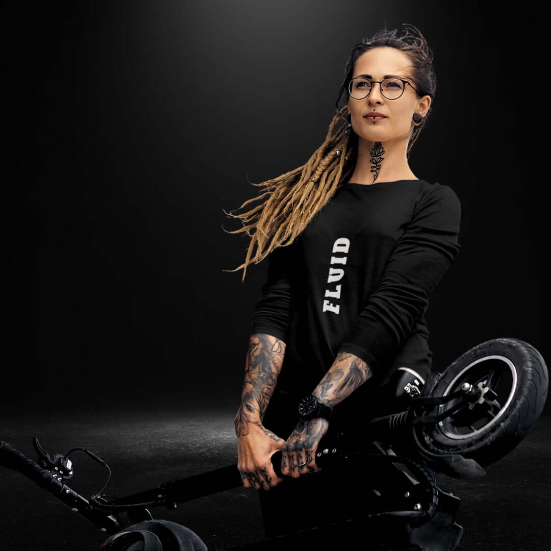 FLUID Black Long Sleeve Tee