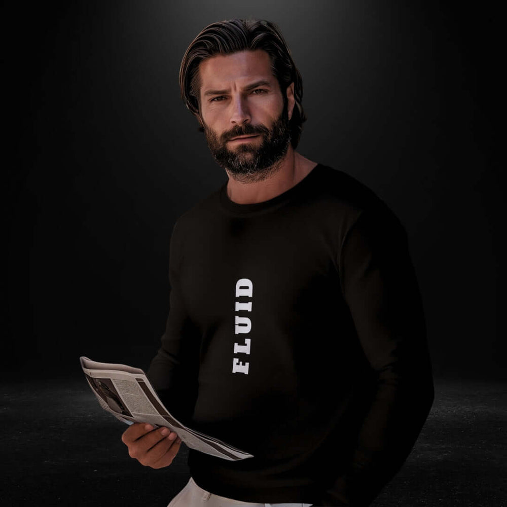 FLUID Black Long Sleeve Tee