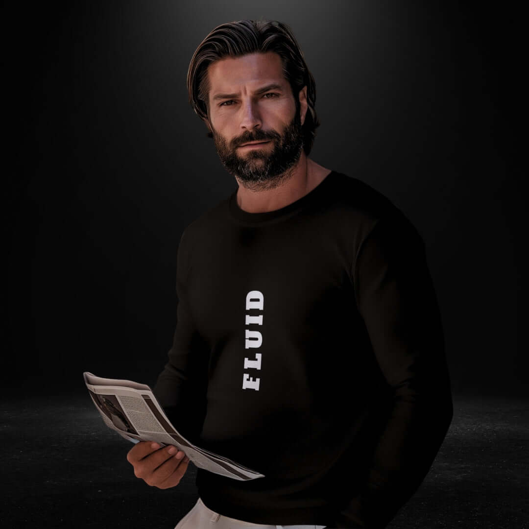 FLUID Black Long Sleeve Tee